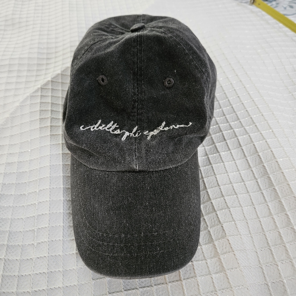 Delta Phi Epsilon Black Acid Wash Baseball Cap Hat